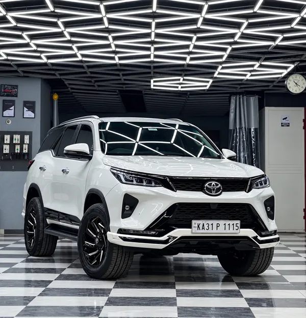 White SUV with a glossy ceramic coating finish
